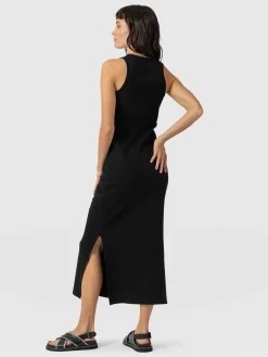 Outlet Saint and Sofia Sleeveless Rib Dress - Black