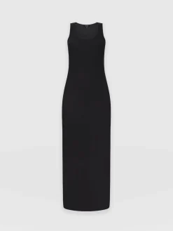 Outlet Saint and Sofia Sleeveless Rib Dress - Black