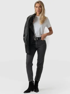 Outlet Saint and Sofia Slim Mom Jeans - Black