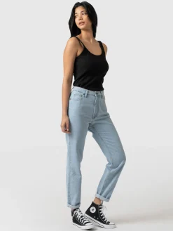 Clearance Saint and Sofia Slim Mom Jeans - Pale Blue