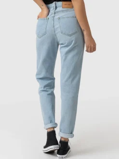 Clearance Saint and Sofia Slim Mom Jeans - Pale Blue