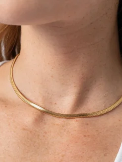 Fashion Saint and Sofia Snake Chain Necklace- Gold