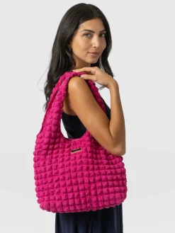 Outlet Saint and Sofia Soho Shoulder Tote Bag - Fuchsia Pink