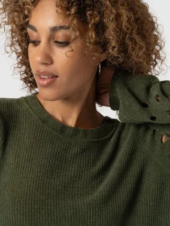 Sale Saint and Sofia Suki Lace Hole Knit - Green