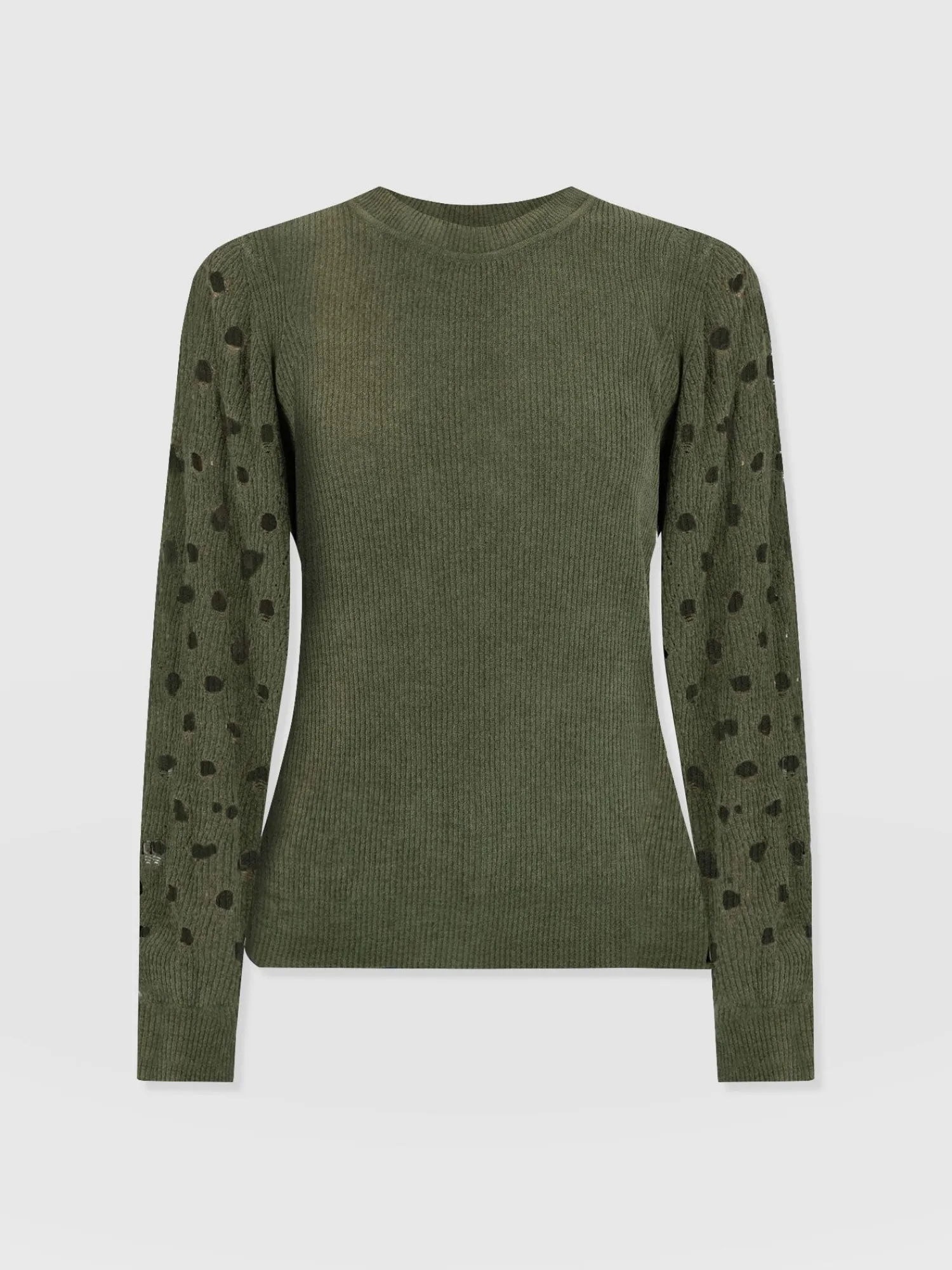 Sale Saint and Sofia Suki Lace Hole Knit - Green