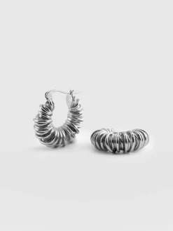 Clearance Saint and Sofia Swirl Hoop Earrings - Silver