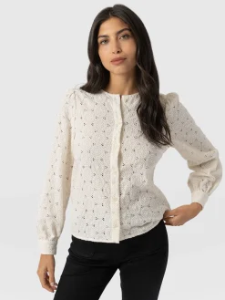 Clearance Saint and Sofia Tabitha Blouse - Cream Broderie