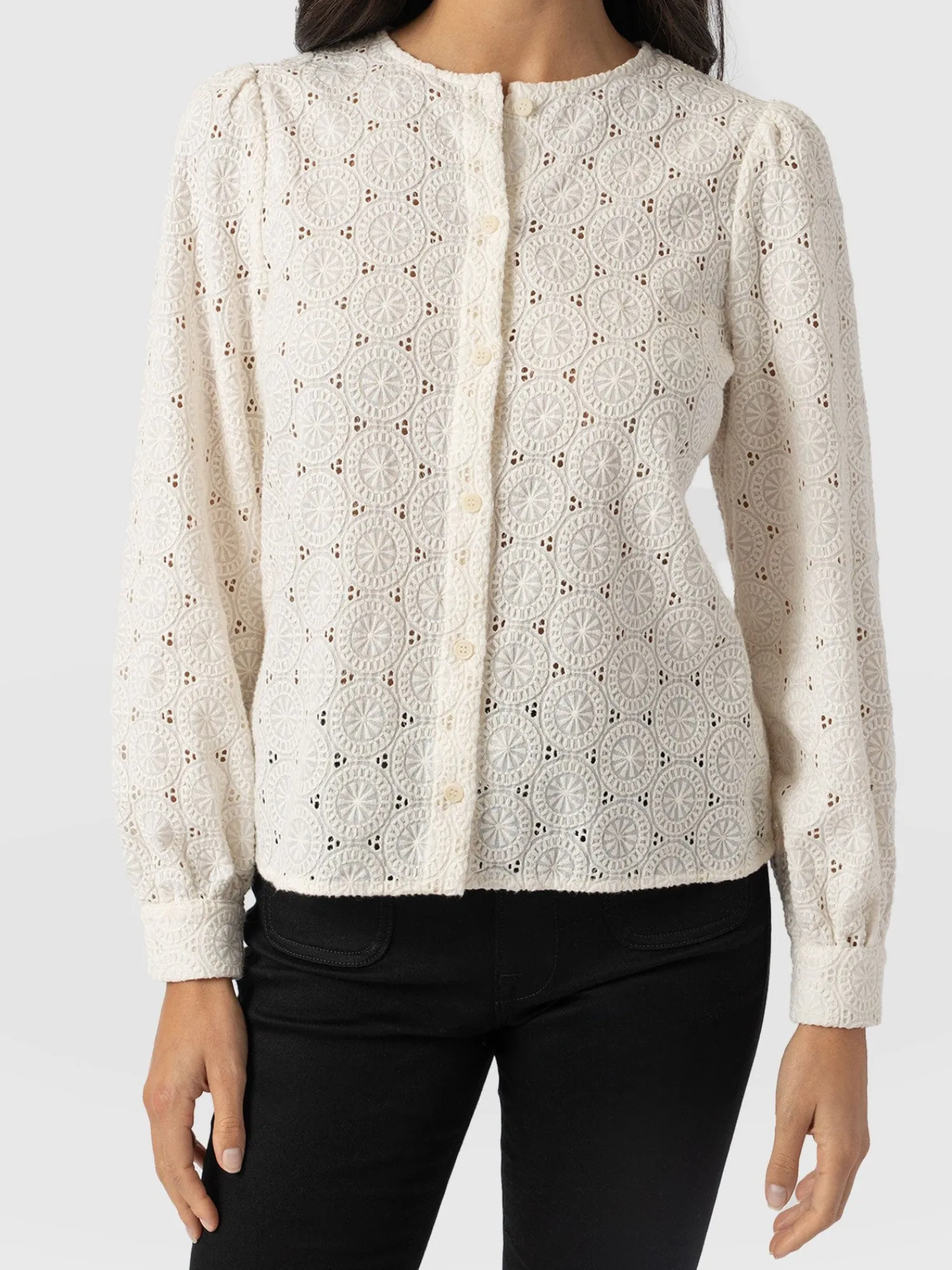 Clearance Saint and Sofia Tabitha Blouse - Cream Broderie