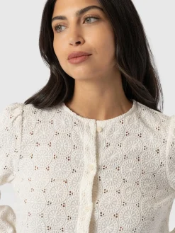Clearance Saint and Sofia Tabitha Blouse - Cream Broderie