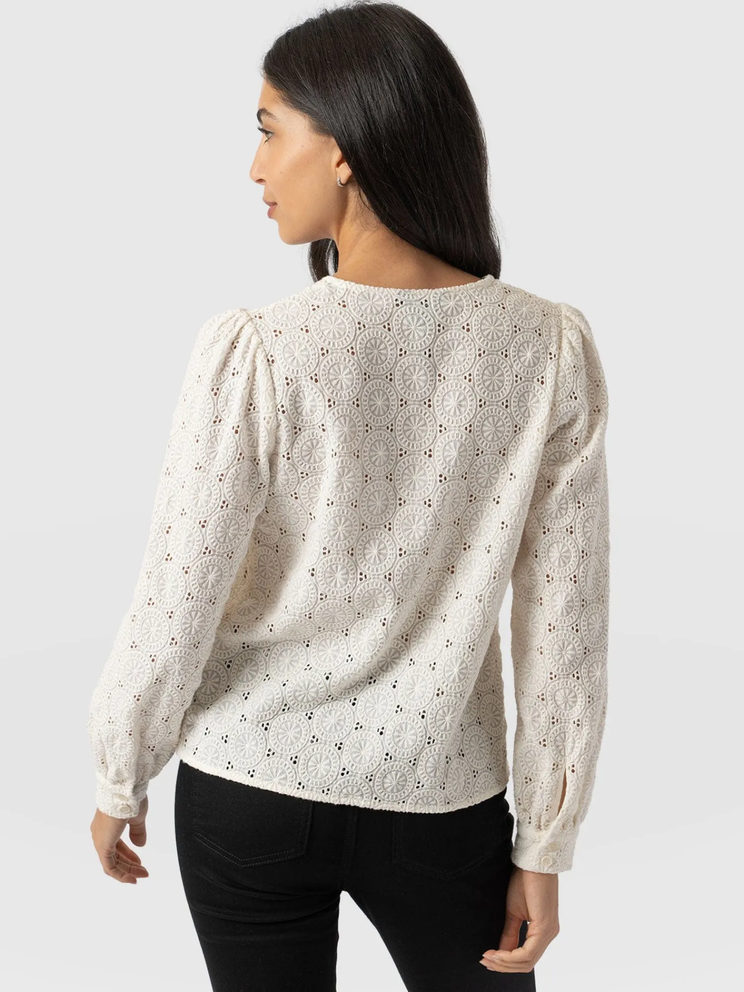 Clearance Saint and Sofia Tabitha Blouse - Cream Broderie