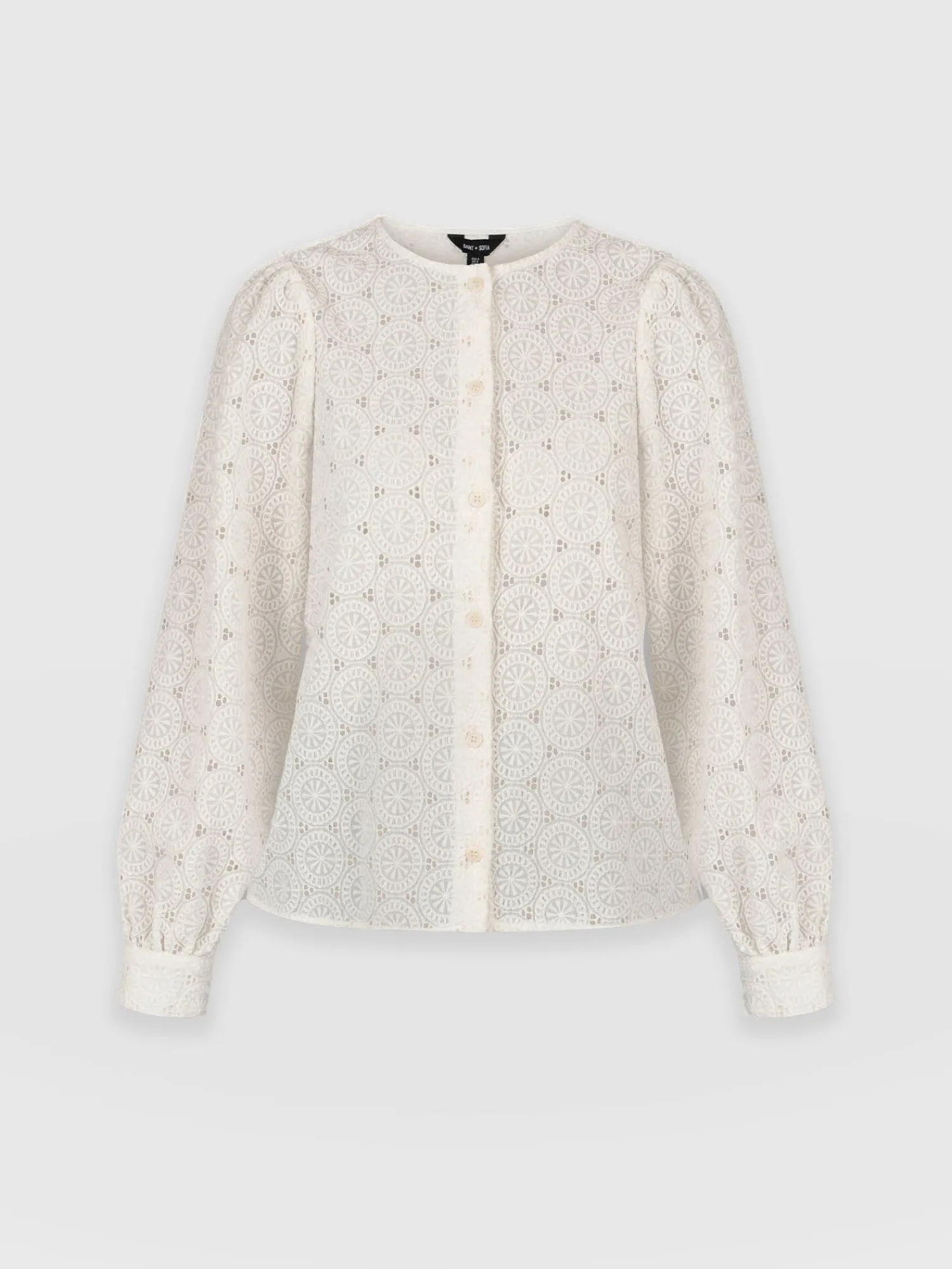 Clearance Saint and Sofia Tabitha Blouse - Cream Broderie