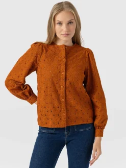 Discount Saint and Sofia Tabitha Blouse - Tan
