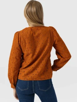 Discount Saint and Sofia Tabitha Blouse - Tan