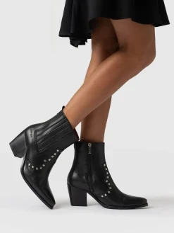 Clearance Saint and Sofia Texas Studded Boot - Black