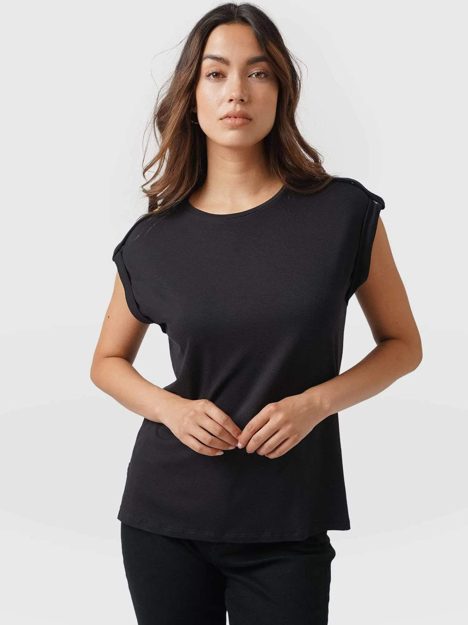 Hot Saint and Sofia Turn Up Tee - Black