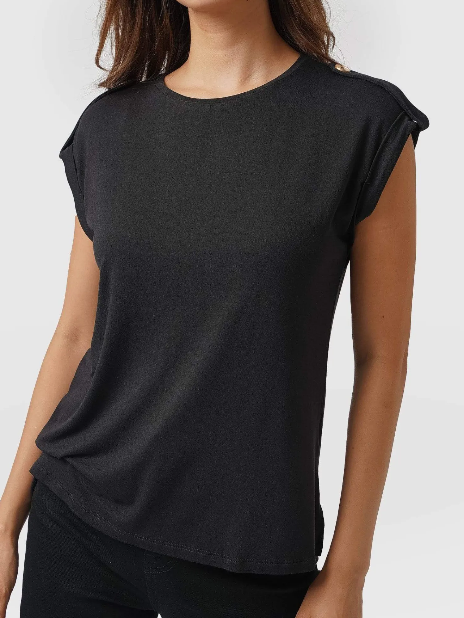 Hot Saint and Sofia Turn Up Tee - Black