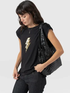 Fashion Saint and Sofia Turn Up Tee - Black Rock N Roll