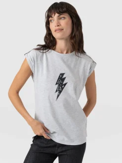 Hot Saint and Sofia Turn Up Tee - Grey Rock N Roll