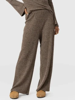 Fashion Saint and Sofia Victory Rib Wide Leg Pant - Beige