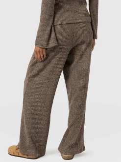 Fashion Saint and Sofia Victory Rib Wide Leg Pant - Beige