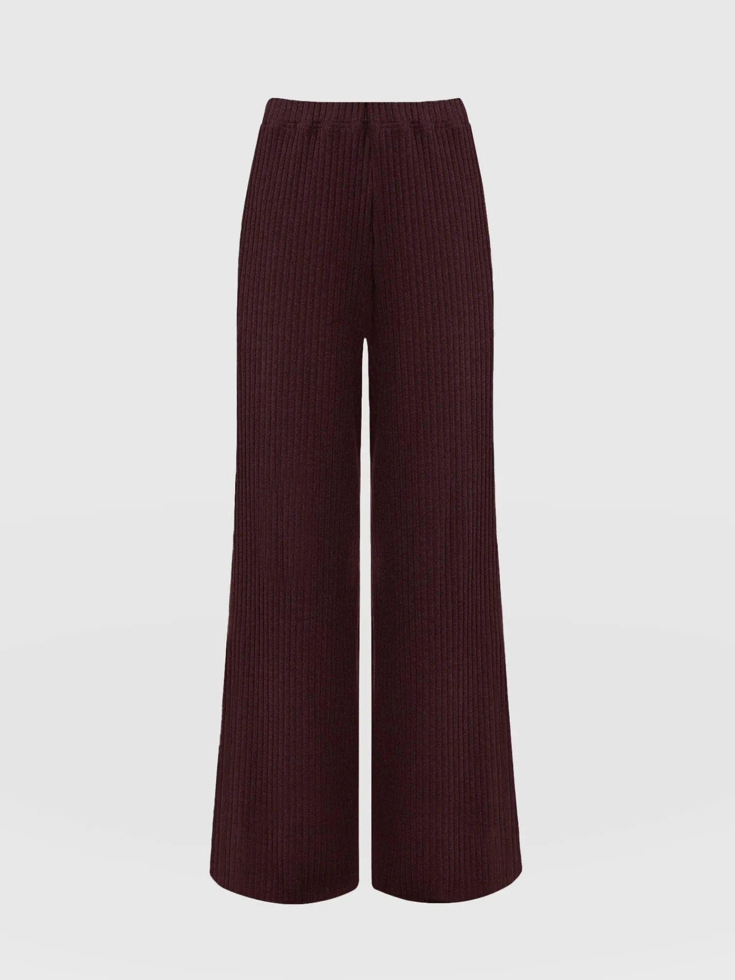 Best Saint and Sofia Victory Rib Wide Leg Pant - Burgundy
