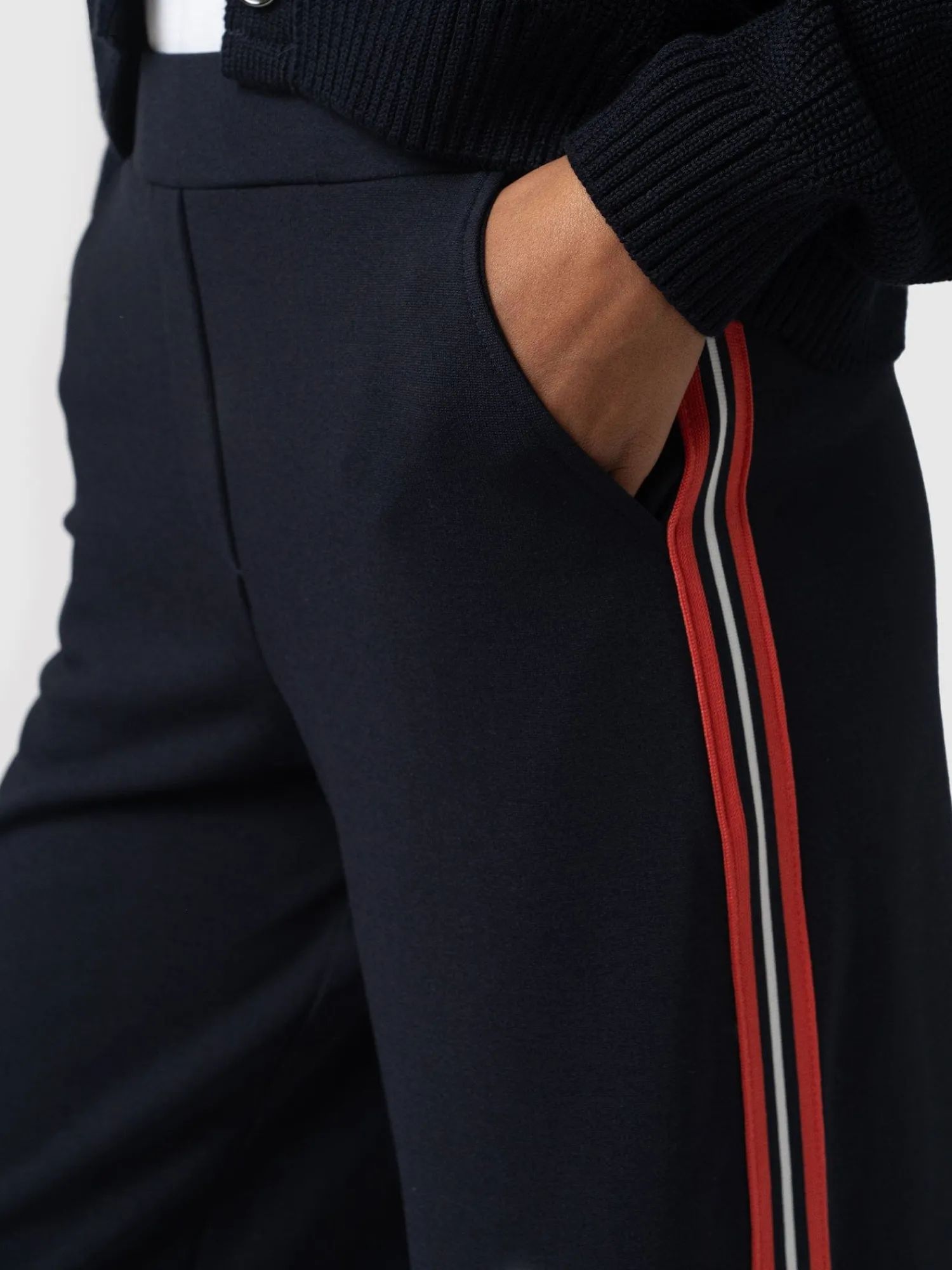 New Saint and Sofia Victory Straight Leg Pant - Navy/Red Stripe