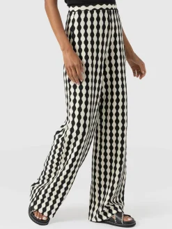 Clearance Saint and Sofia Victory Wide Leg Pant - Black/Cream