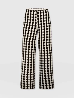 Clearance Saint and Sofia Victory Wide Leg Pant - Black/Cream