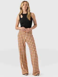 Best Saint and Sofia Victory Wide Leg Pant - Brown/Cream