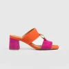 Outlet Saint and Sofia Vivienne Heeled Mules - Pink/Orange