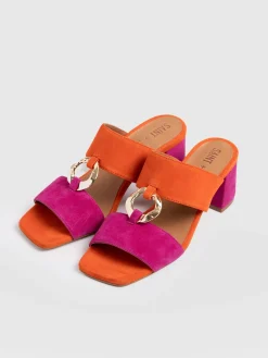 Outlet Saint and Sofia Vivienne Heeled Mules - Pink/Orange