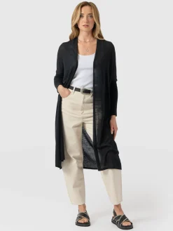 Clearance Saint and Sofia Waterfall Cardigan - Black