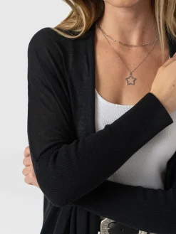 Clearance Saint and Sofia Waterfall Cardigan - Black