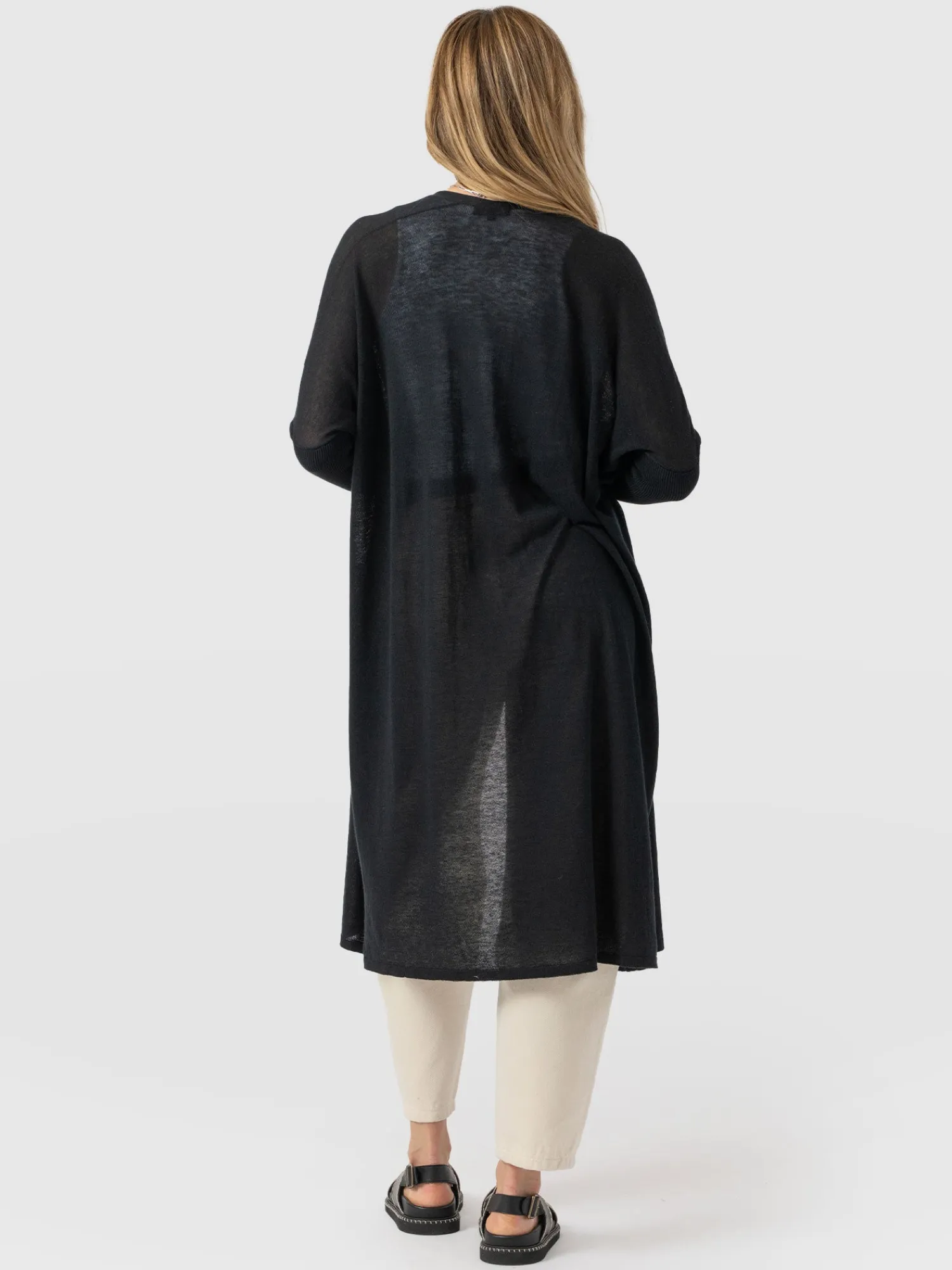 Clearance Saint and Sofia Waterfall Cardigan - Black