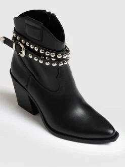 Clearance Saint and Sofia Western Studded Boot - Black
