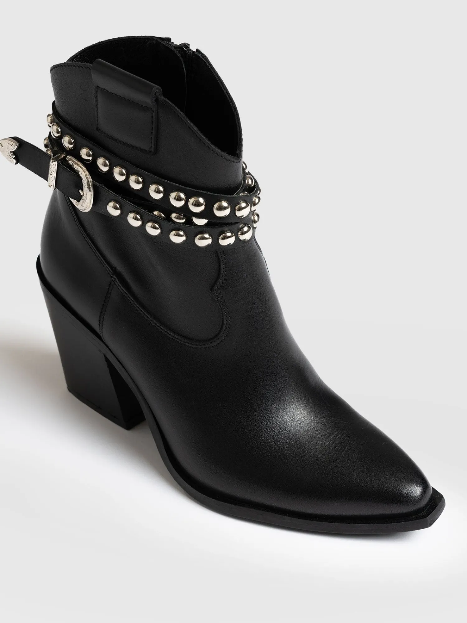 Clearance Saint and Sofia Western Studded Boot - Black