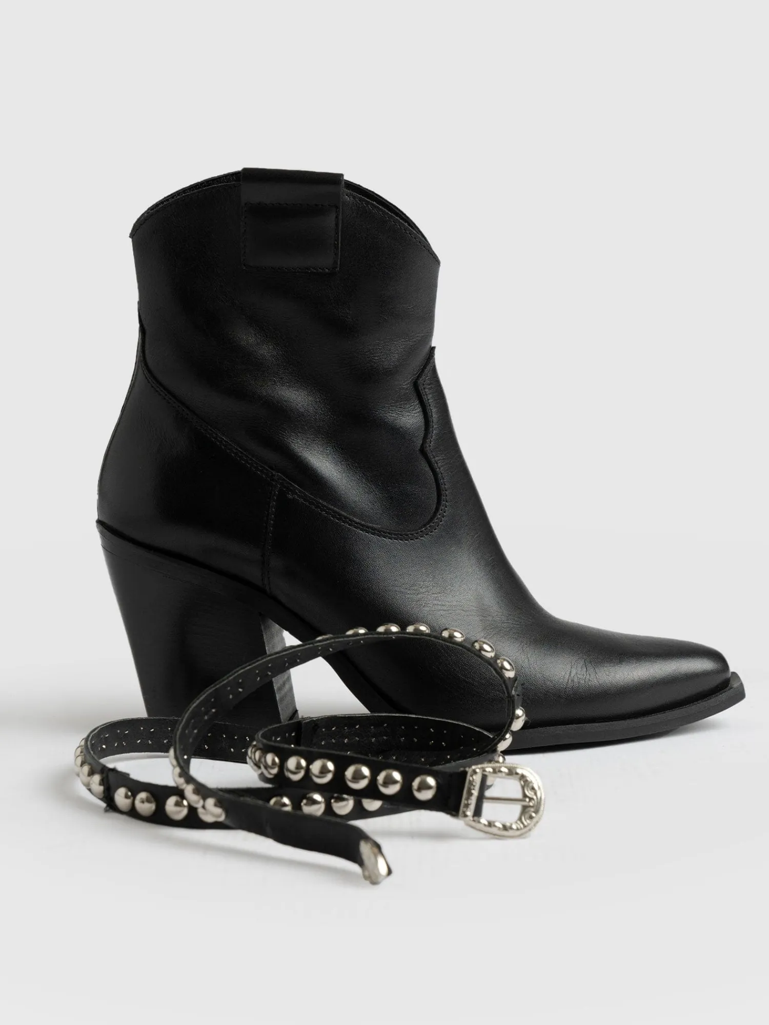 Clearance Saint and Sofia Western Studded Boot - Black
