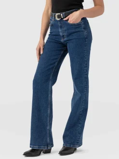 Sale Saint and Sofia Wide Leg Jean - Mid Blue