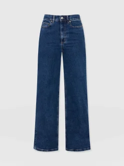 Sale Saint and Sofia Wide Leg Jean - Mid Blue