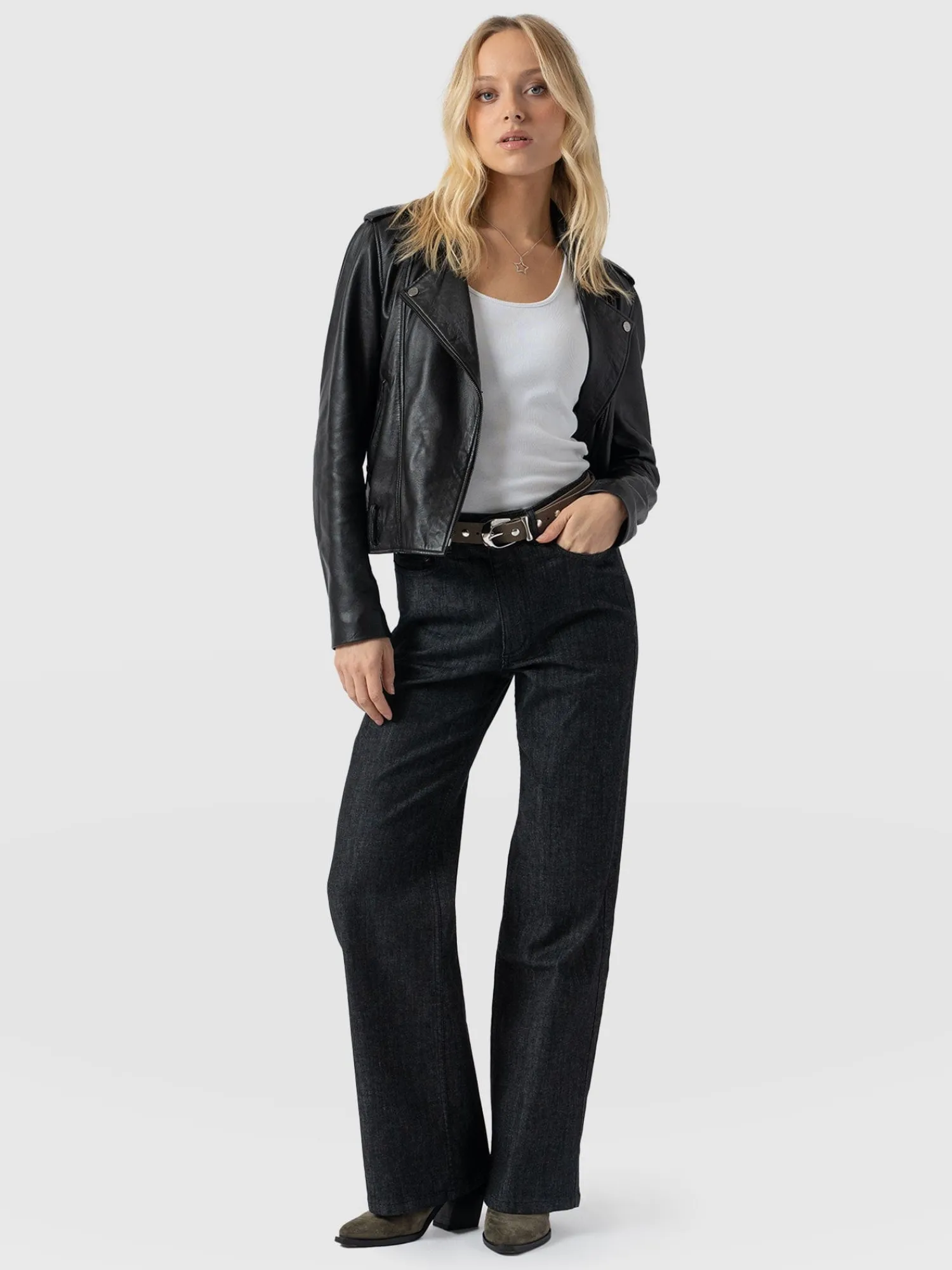 Sale Saint and Sofia Wide Leg Jeans - Black Wash