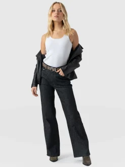 Sale Saint and Sofia Wide Leg Jeans - Black Wash