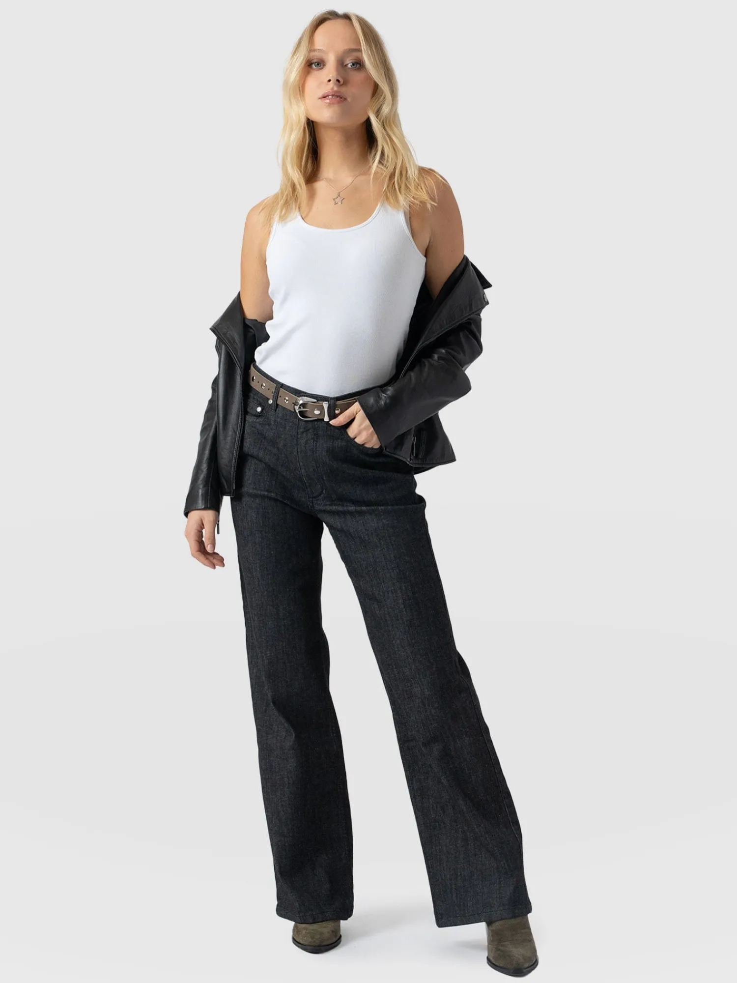 Sale Saint and Sofia Wide Leg Jeans - Black Wash