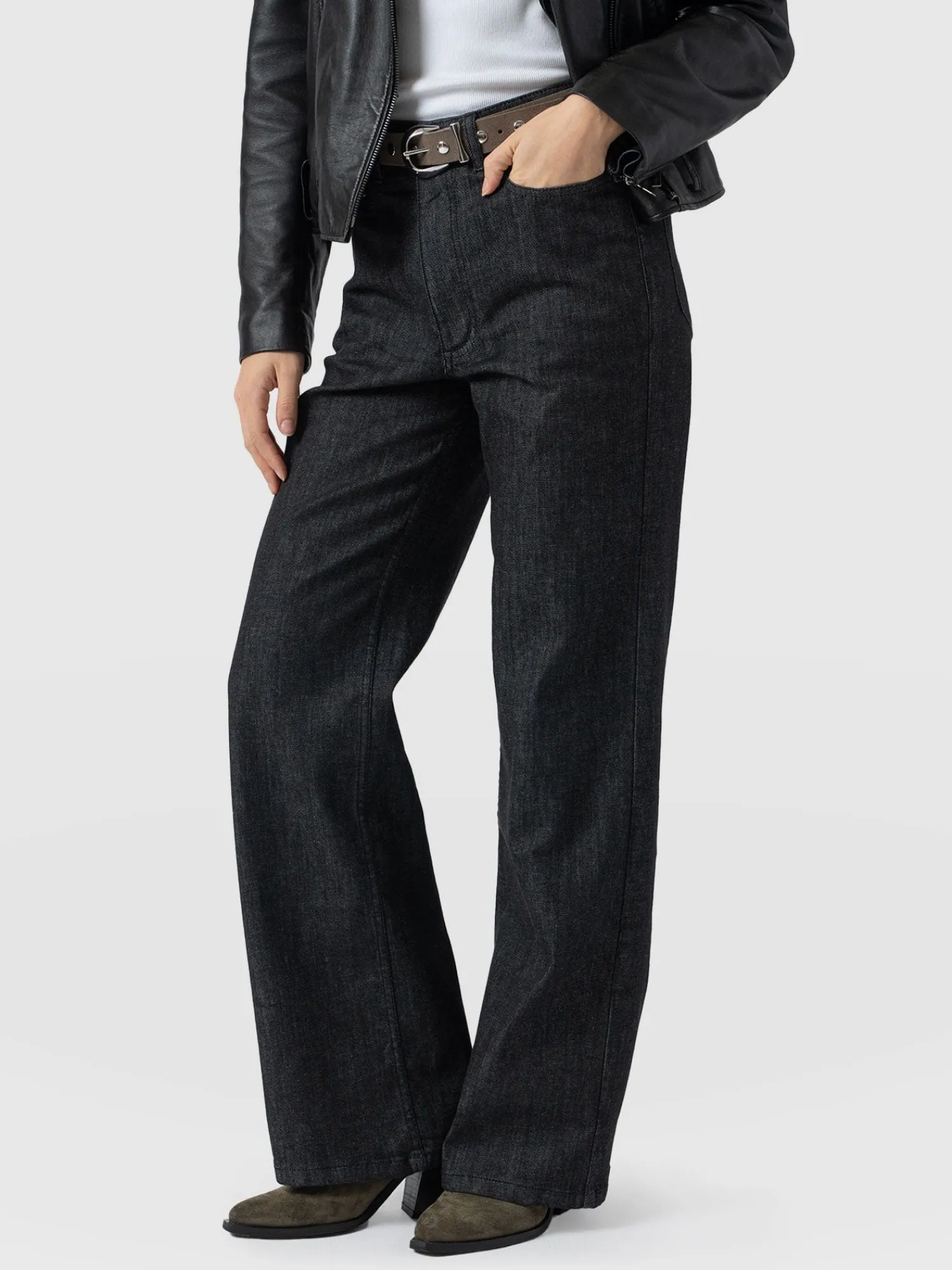 Sale Saint and Sofia Wide Leg Jeans - Black Wash