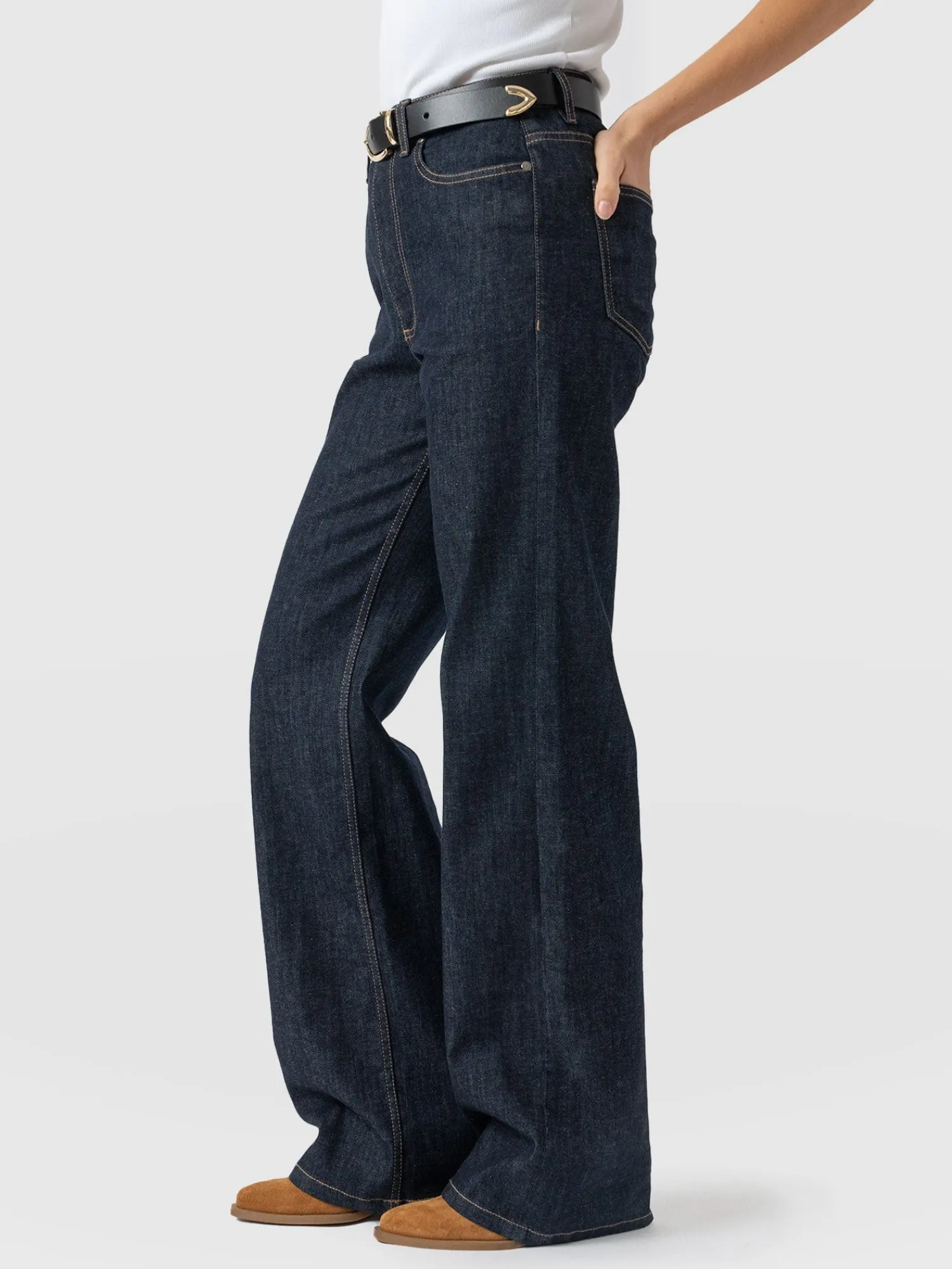 Best Saint and Sofia Wide Leg Jeans - Indigo Blue