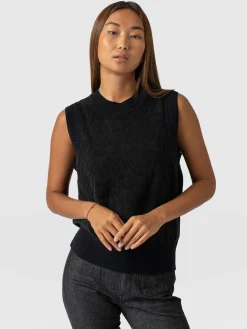 Outlet Saint and Sofia Wren Sleeveless Knit - Black