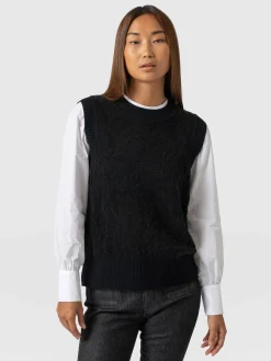 Outlet Saint and Sofia Wren Sleeveless Knit - Black